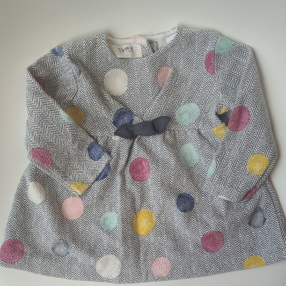 Zara Girl Polka Dot Long Sleeve Dress